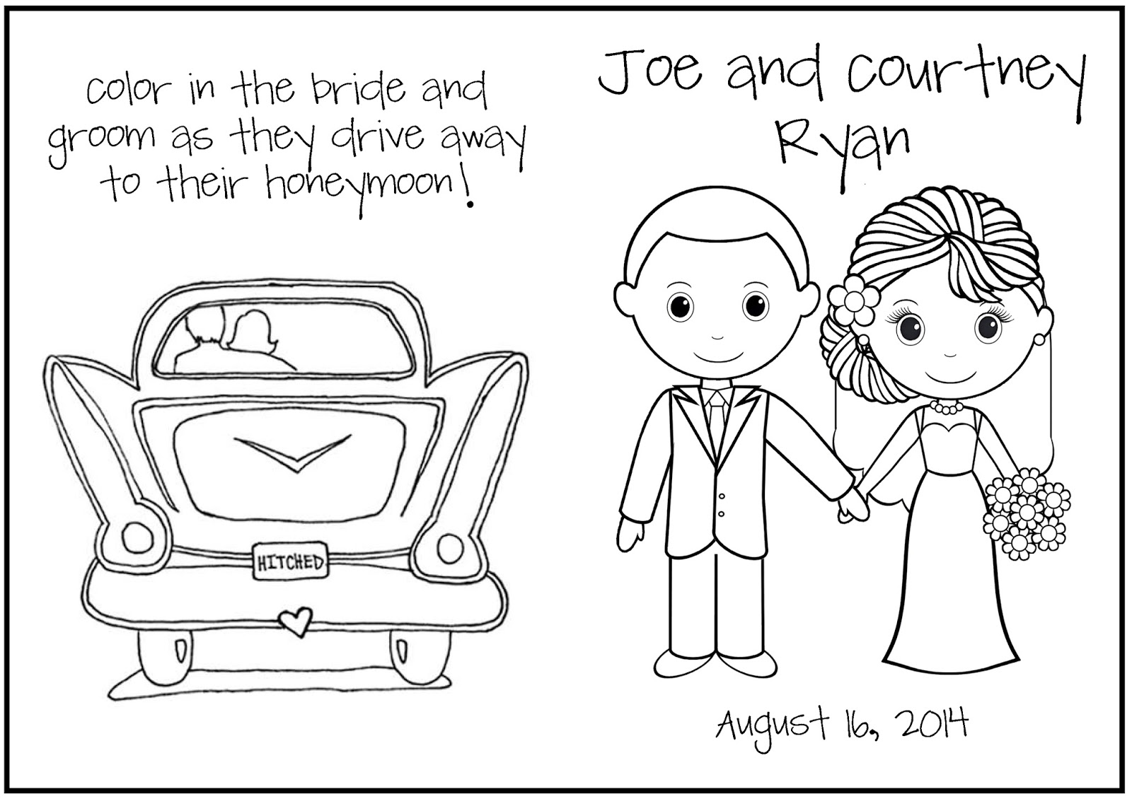 It is an image of Universal Personalized Wedding Coloring Book It is a photo of Universal Personalized Wedding Coloring Book